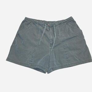 Faded Glory Gray Cotton Shorts Womens 14 Elastic Waist Drawstring Skater Y2K 90s